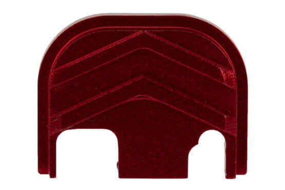 Tyrant Designs Glock Slide Cover Plate features a red anodized finish